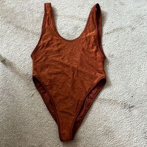 NEENA Burnt Orange High Leg One Piece